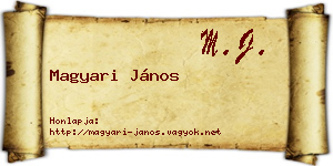 Magyari János névjegykártya