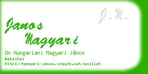 janos magyari business card